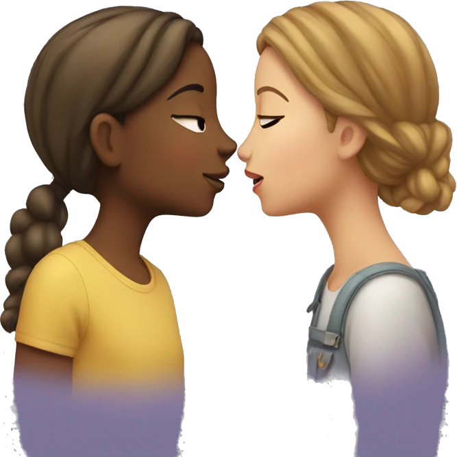 girl kissing girl emoji