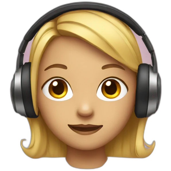 girl with headphones  emoji