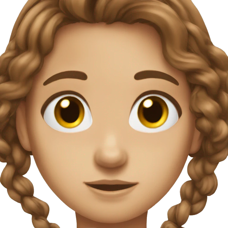 brown hair brown eyes girl windy hair emoji