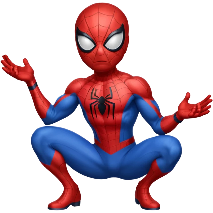 emoji de spiderman haciendo ejercicio emoji
