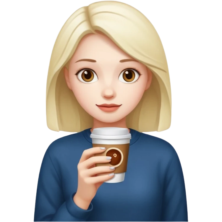 Menina com café na mão  emoji