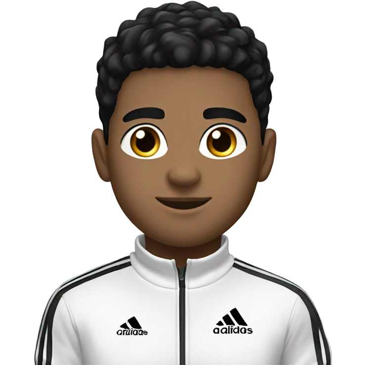 handsome boy with black hair in an Adidas tracksuit ￼ emoji