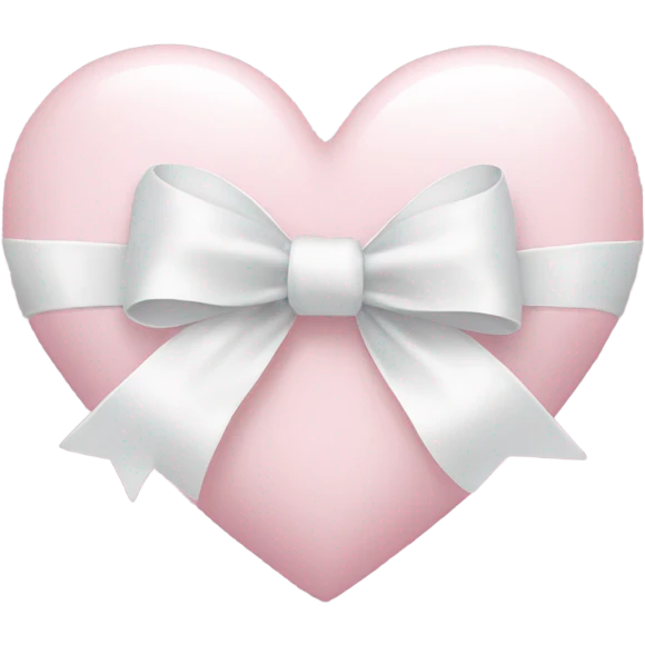Pastel pink heart with white bow emoji