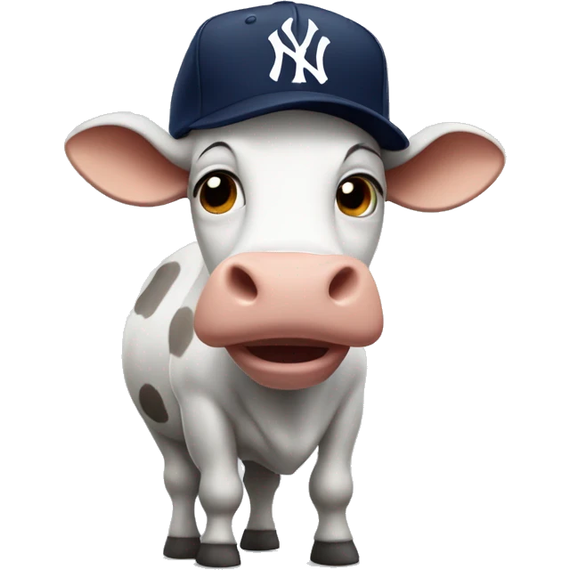 Cow with a New York Yankees hat on emoji