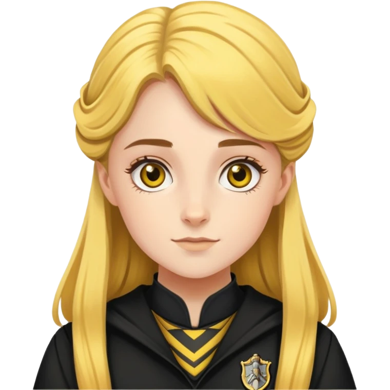 Charlotte Skeoch is hannah abbott in harry potter, wear hogwarts Hufflepuff uniform emoji