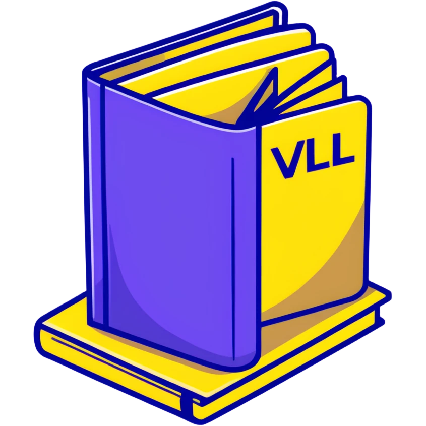 Purple book with "VOL. 5" written on the cover emoji