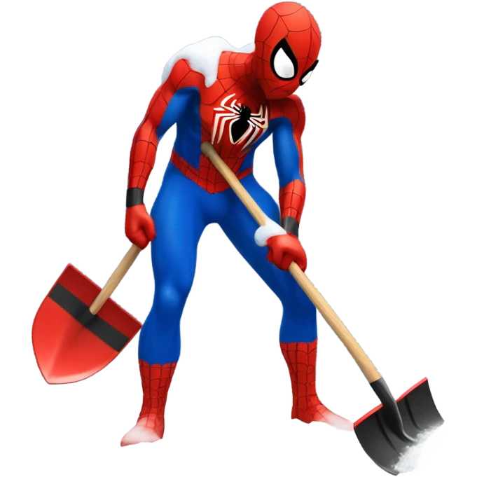 Spider-Man shoveling the snow emoji