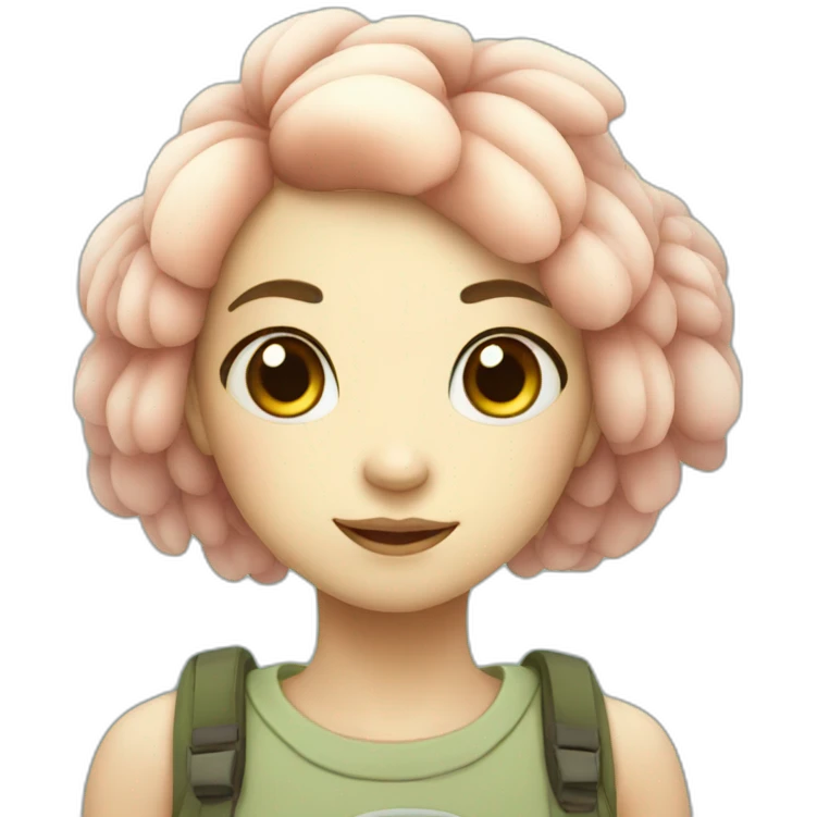 Puffer fish as an human girl emoji