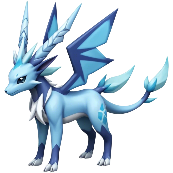 dialga-suicune-Glaceon-hybrid, full body emoji