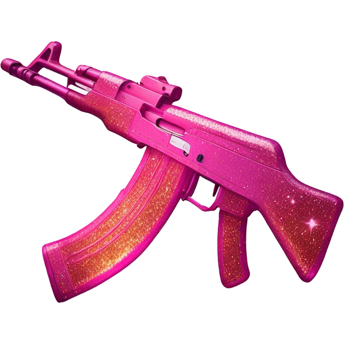 Pink ombre ak47 with glitter  emoji
