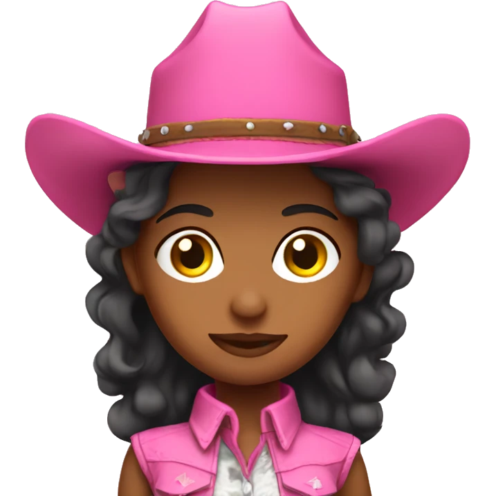 Pink cowboy girl emoji