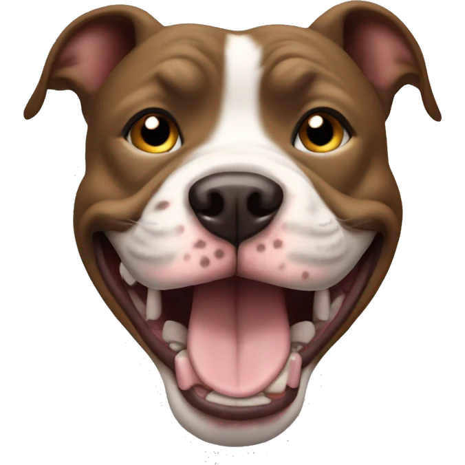 Anthropomorphic Pitbull smiling emoji