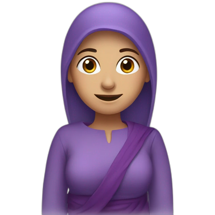 Armenian woman saying hello in purple clouths  emoji