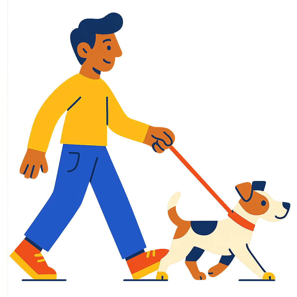 a man walking a Jack Russell Terrier emoji