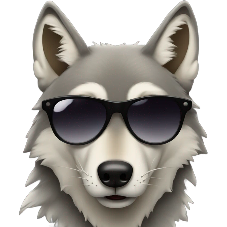 Wolf wearing sunglasses emoji