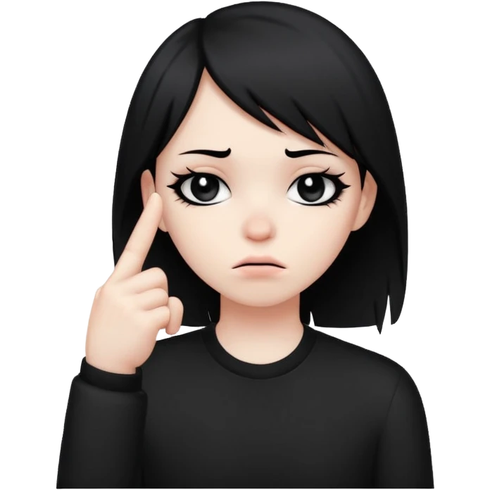 Sad emo with middle finger emoji