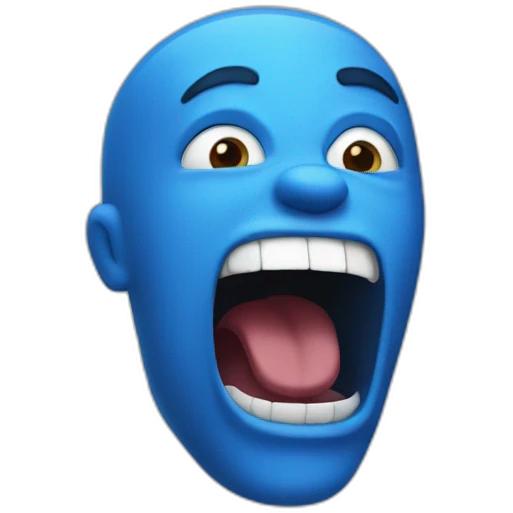 blue guy screaming emoji