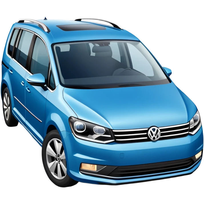 Blue Volkswagen Touran minivan from front angle emoji