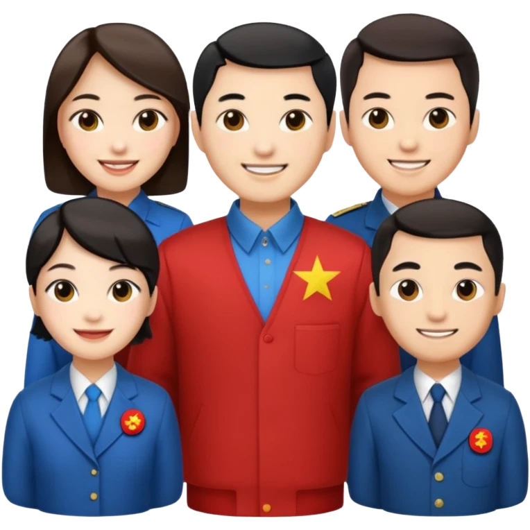 Chinese and Western elites wearing socialist clothing emoji