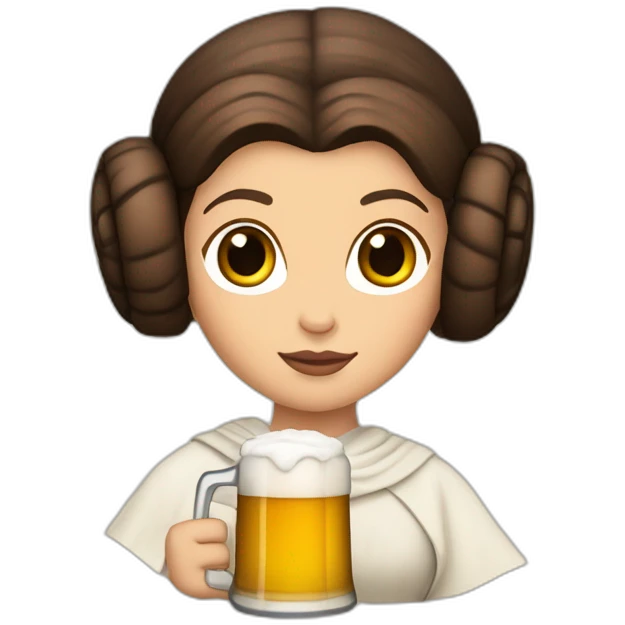 princess leia with a Beer jar emoji
