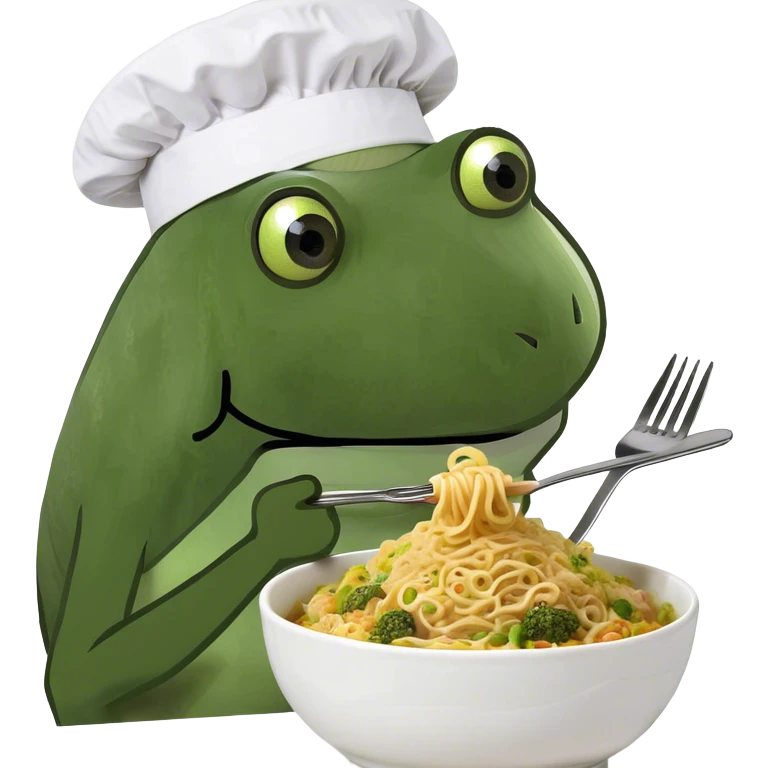 Cat eating noodles emoji