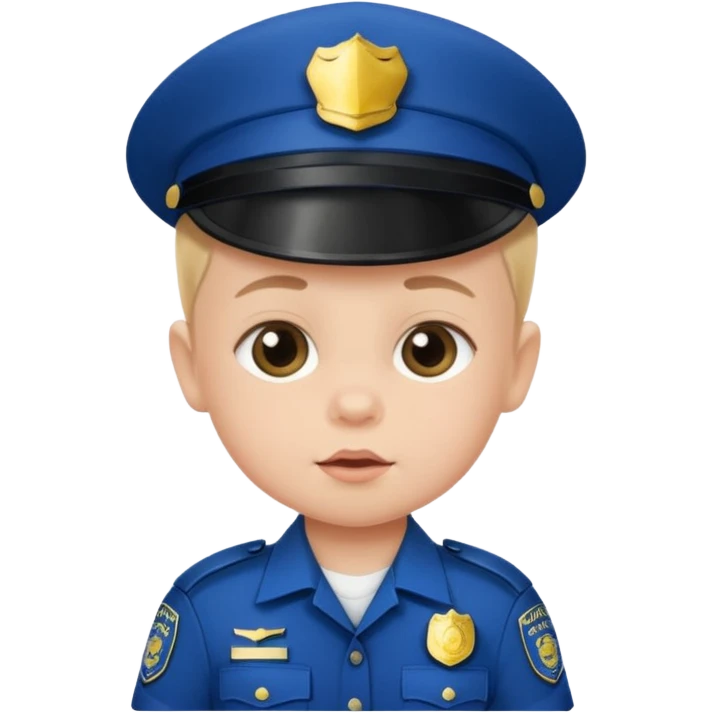 baby in police dress without cap emoji