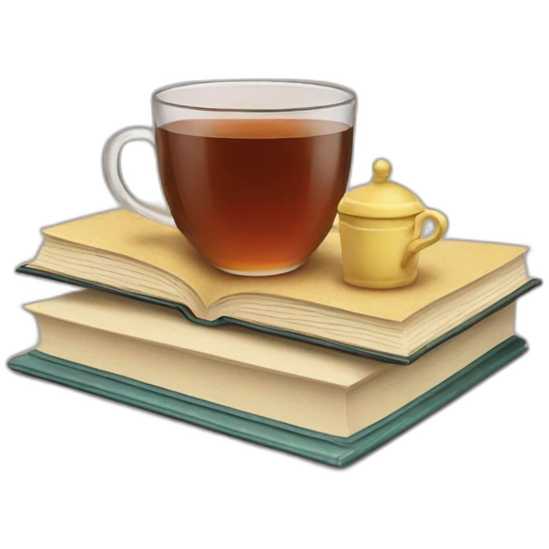 Book and tea emoji