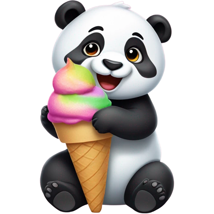 Panda eating ice cream emoji