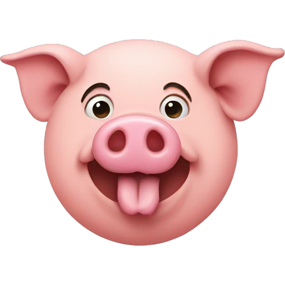 A heart with a pig's nose emoji