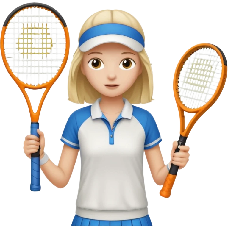 white young girl playing tennis emoji