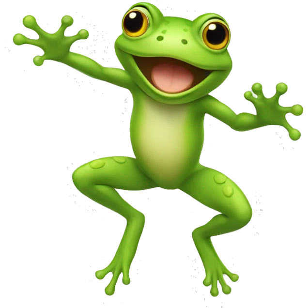 Cute jumping frog  emoji