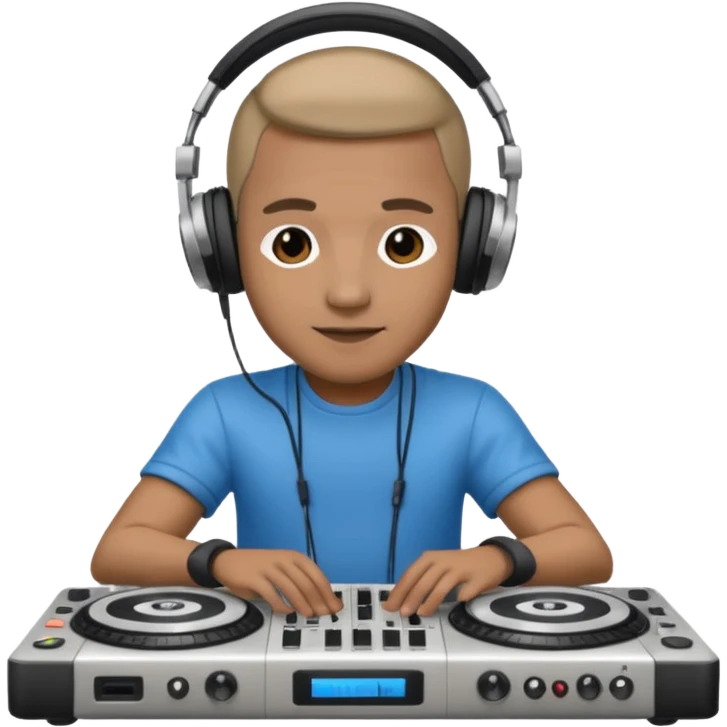 Dj playing music on his dj stand (ios emoji style) emoji