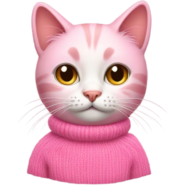 Cat with a pink sweater emoji