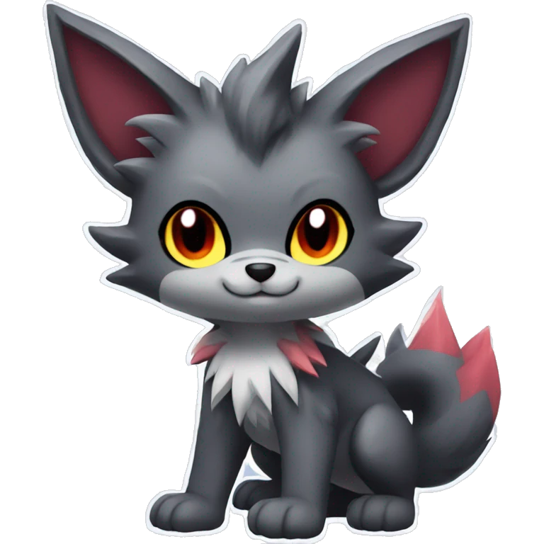  Kawaii Edgy Cool Beautiful Poochyena-Torracat-Zoroark full body emoji