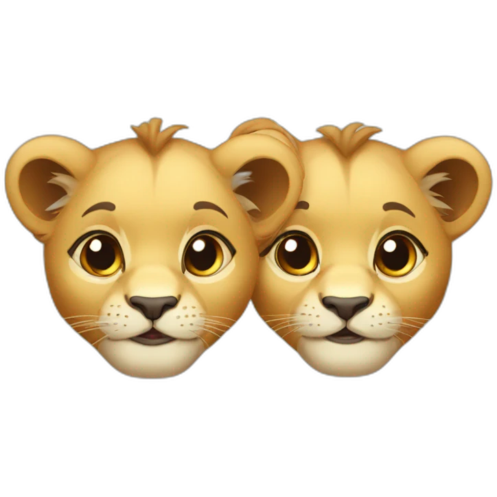 Two cute lion cubs emoji