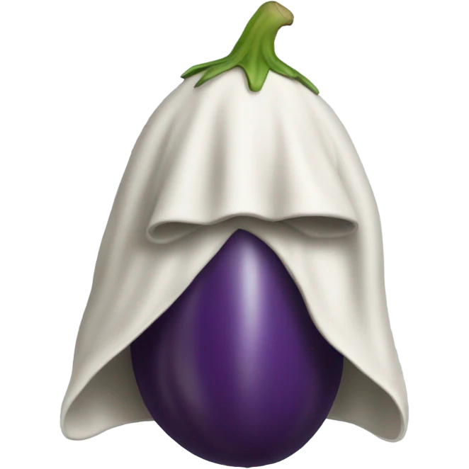 Eggplant wearing a hoodie emoji