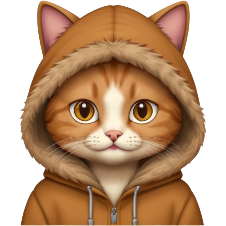 cat with brown hoodie emoji