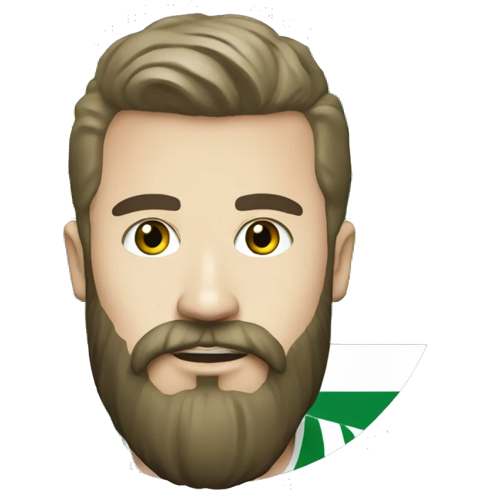 Man with beard wearing hammarby shirt with a real hammarby logo emoji