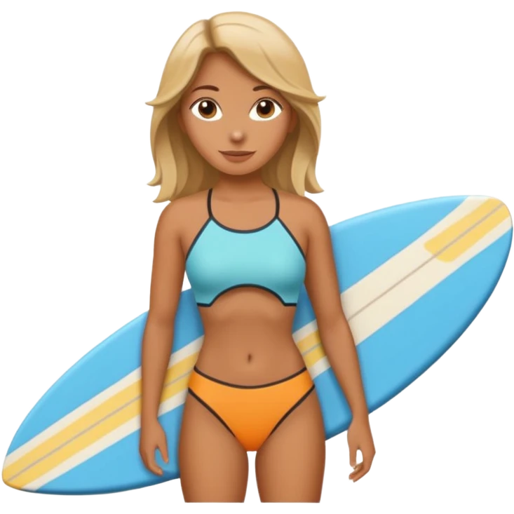 women holding surfboard emoji