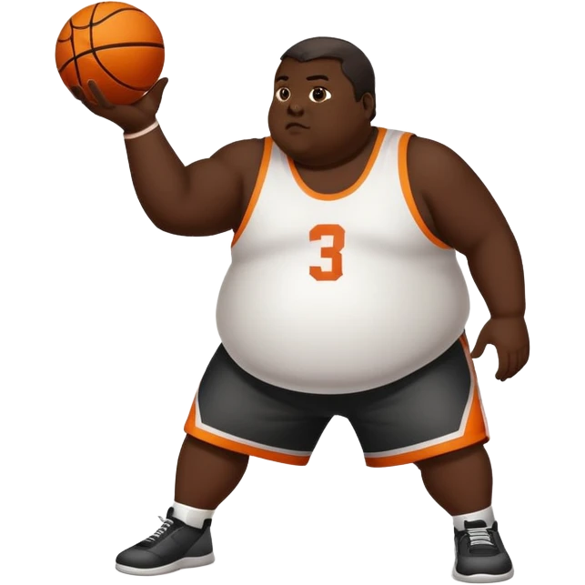 Fat guy shooting hoops emoji