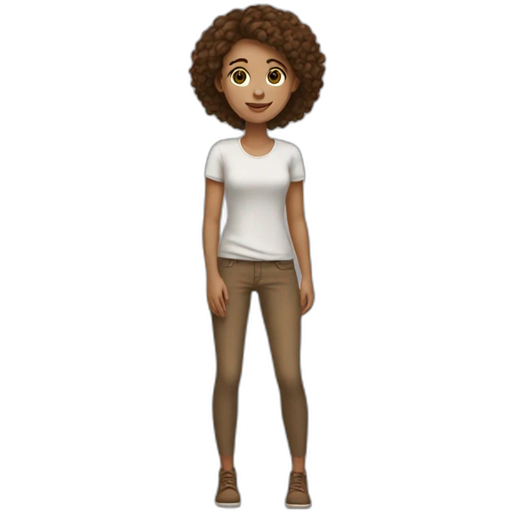 Tall girl with Brown Hair and Brown eyes emoji