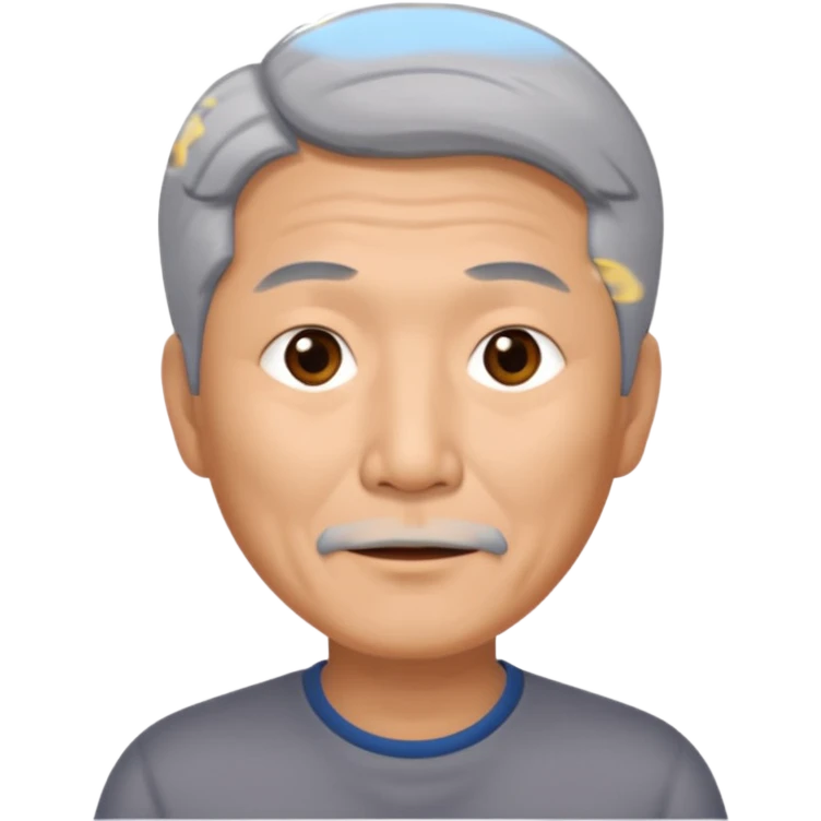 56 year Old man, Asian, grey hair, no facial hair emoji