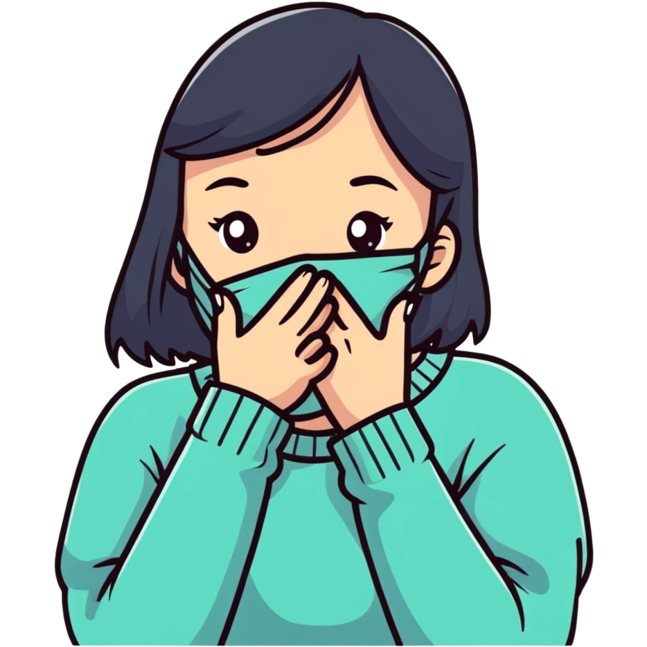 A girl covering her  emoji
