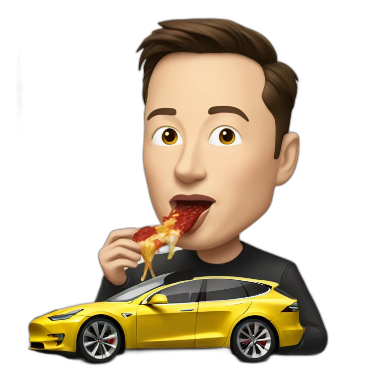 Elon musk eating tesla emoji