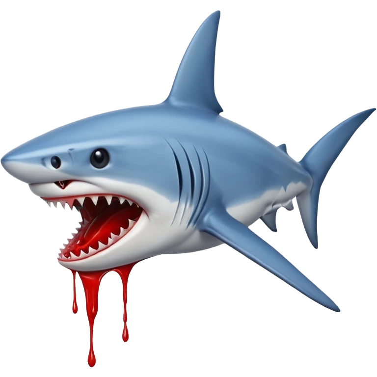 blue Shark attack efferct with blood emoji