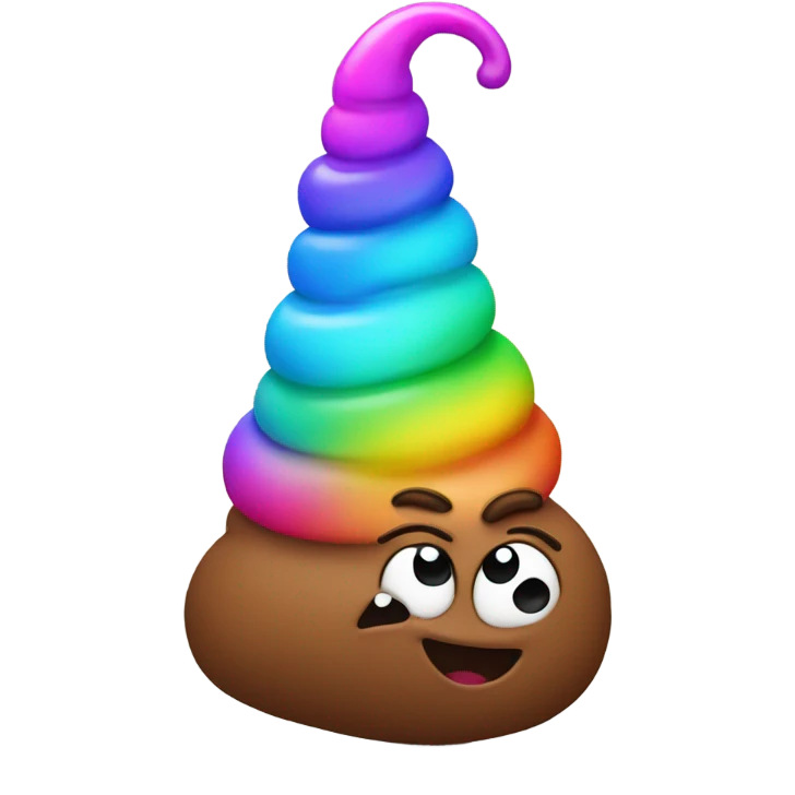 poop with a unicorn horn emoji