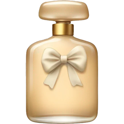 beige parfum bottle with a bow emoji