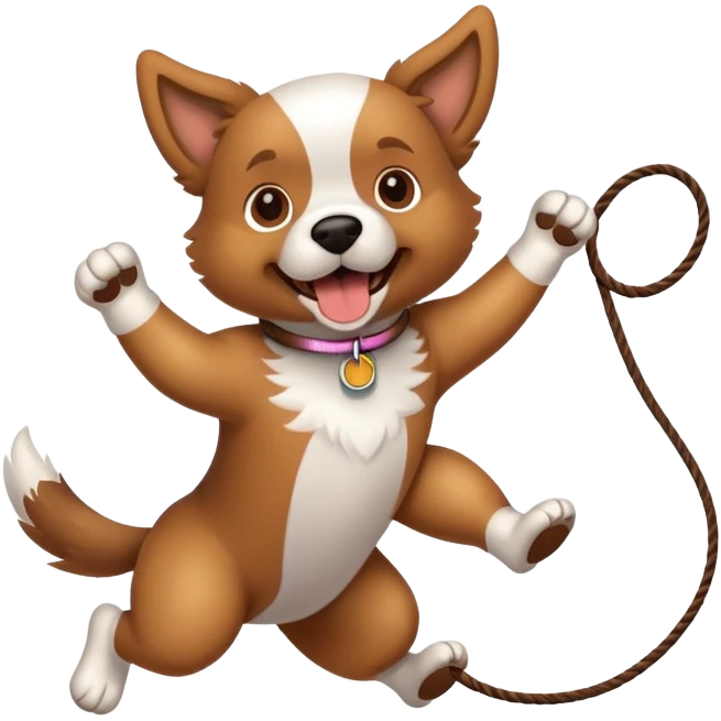 Perro saltando a la comba emoji