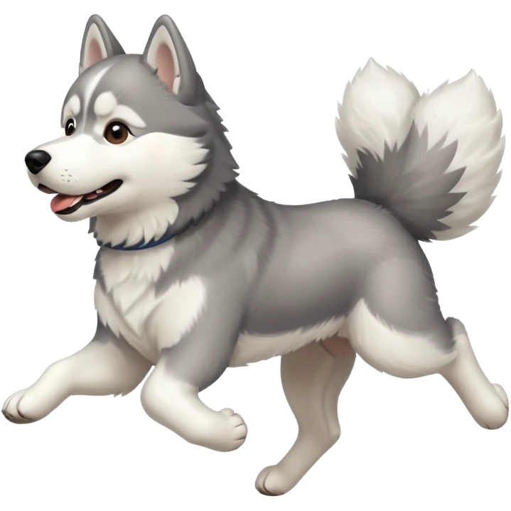 husky dog escaping emoji
