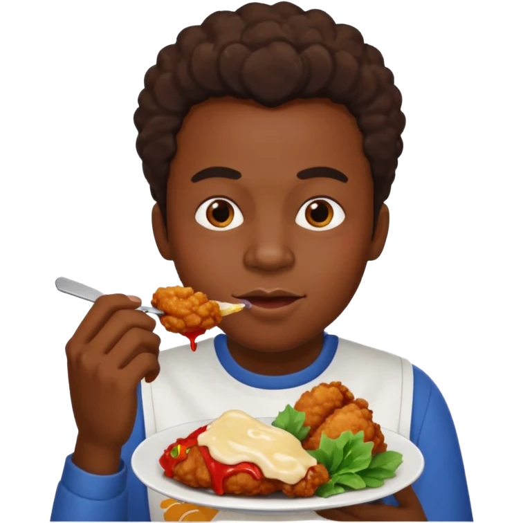 black person eating chicken  emoji